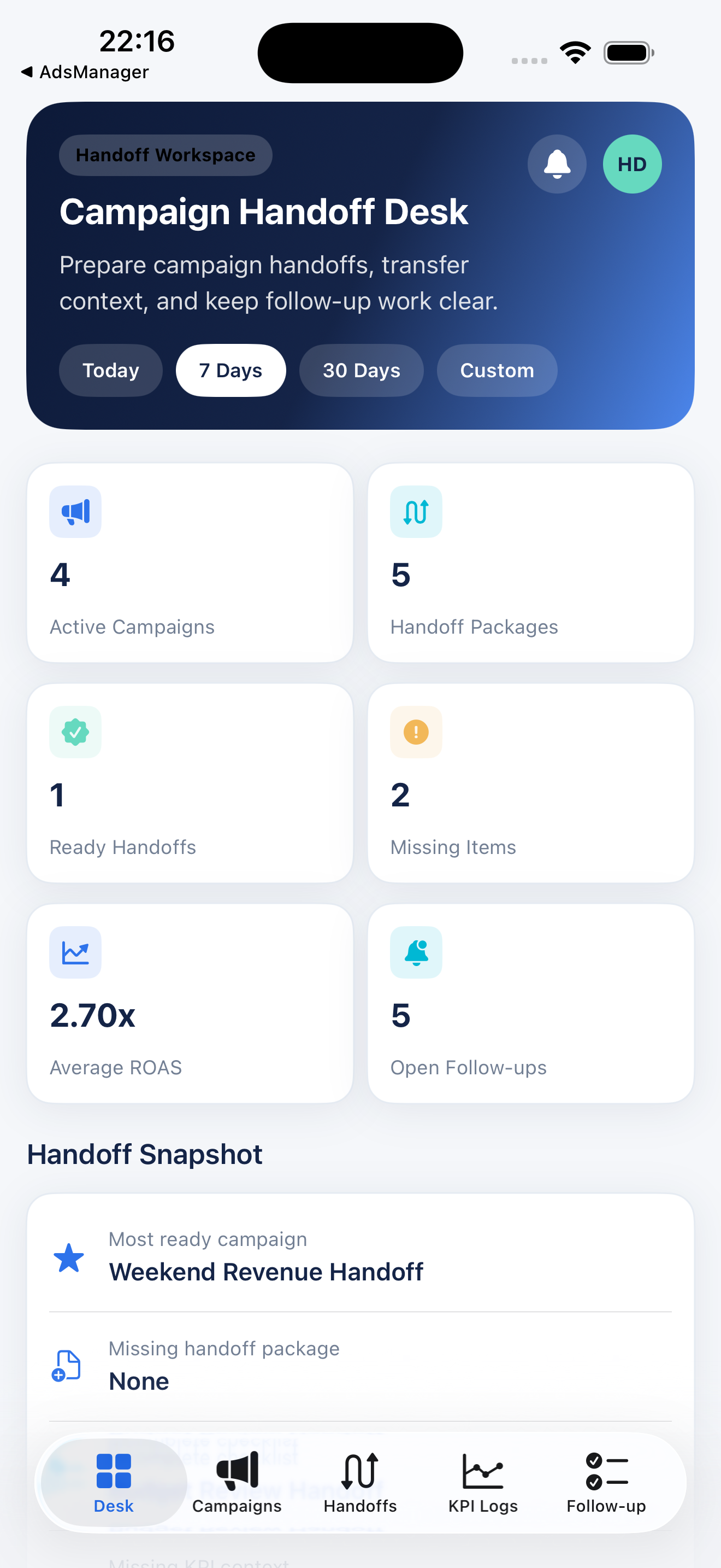 CampaignHandoffDesk